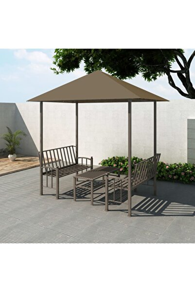 Concept Τραπέζι/παγκάκια κήπου, γκρι-μπεζ, 2,5x1,5x2,4 μ., 180 g/m²