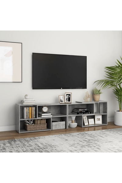 Concept Comodă TV, gri beton, 149x30x52 cm, PAL