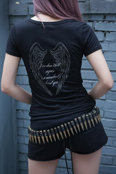 Köstebek Angel Wings Sırt Printed Wide Collar Blouse