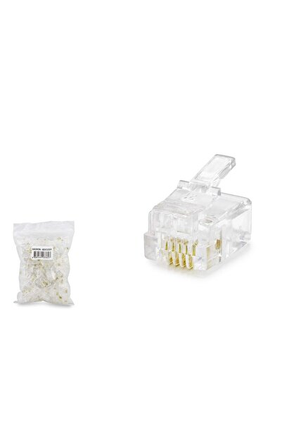 CT STONES Rj11 Connector 4Pin Telephone 100 Pack Transparent Hdx5059