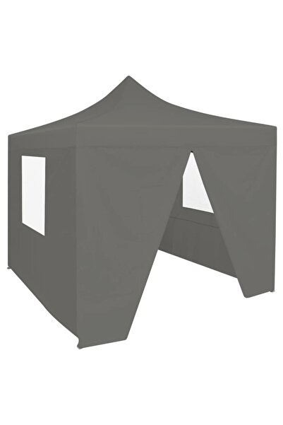 Concept Cort de petrecere pliabil, 4 pereți laterali, antracit, 3 x 3 m