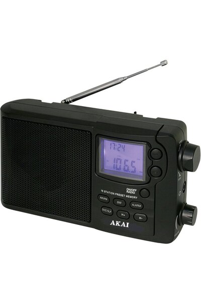 AKAI Portable FM / AM / MW / SW radio APR-2418, mains or battery power, headp...