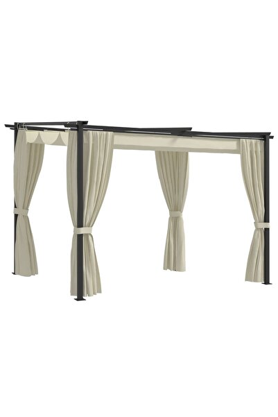 Concept Pavilion cu draperii, crem, 3 x 3 m, oțel