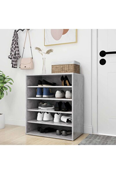 Concept Ράφι παπουτσιών, γκρι σκυροδέματος, 60x35x70 cm, μοριοσανίδα