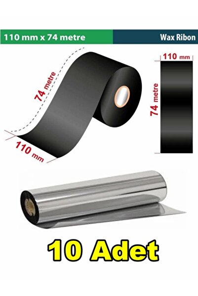 ORATEK 110 mm X 74 Mt Wax Ribon Out 1/2 Inch (10 Pieces)