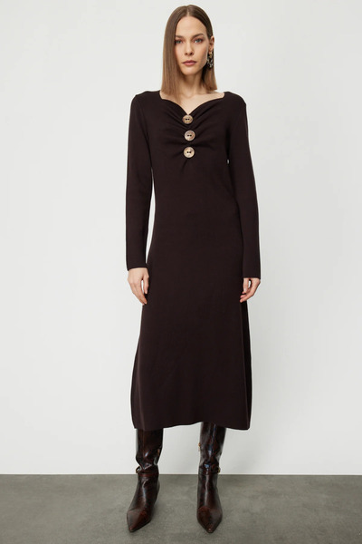 On Fashion Ten Buttons on the Front Ruched -63400