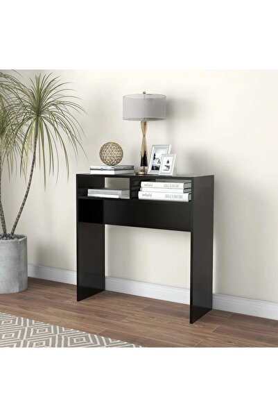 Concept Τραπέζι κονσόλας, μαύρο, 78x30x80 cm, μοριοσανίδα