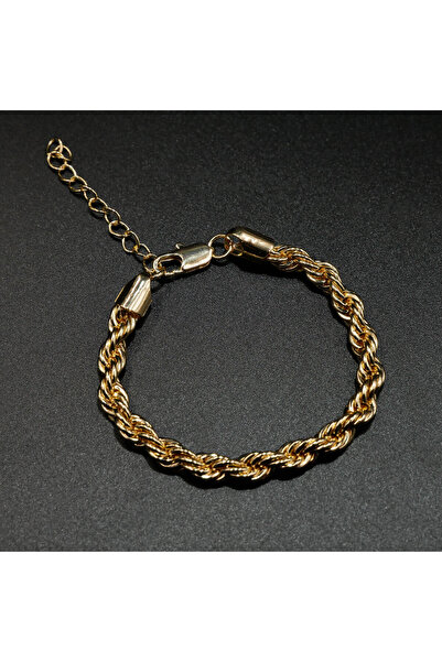 Generic Gold Tone Rope Chain Bracelet – Twisted Link Design with Extender | C...
