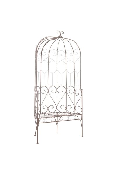 Concept Παγκάκι κήπου, vintage λευκό, 95 cm, σιδερένιο