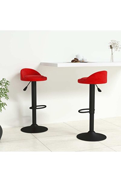 Concept Scaune de bar, 2 buc., roșu vin, catifea