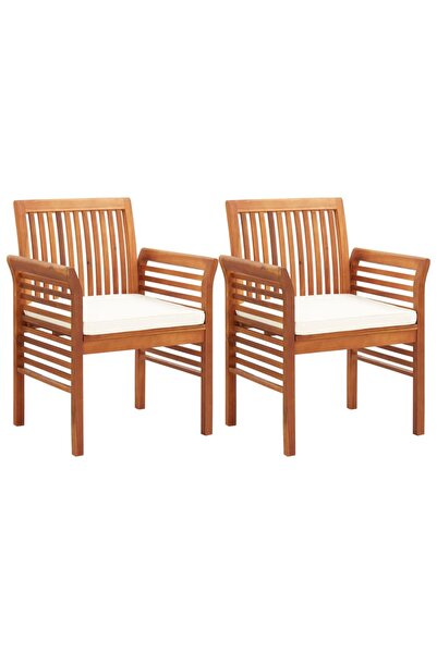 Concept Καρέκλες κήπου με μαξιλάρια, 2 τεμ., από μασίφ ξύλο ακακίας