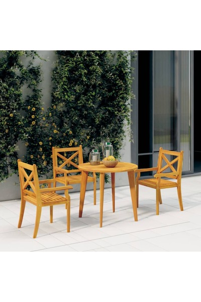 Concept Καρέκλες εξωτερικού χώρου, 3 τεμ., από μασίφ ξύλο ακακίας