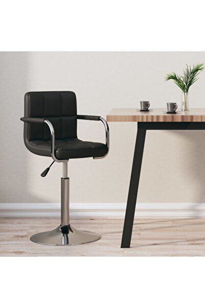 Concept Σκαμπό μπαρ, μαύρο, οικολογικό Δερμάτινο