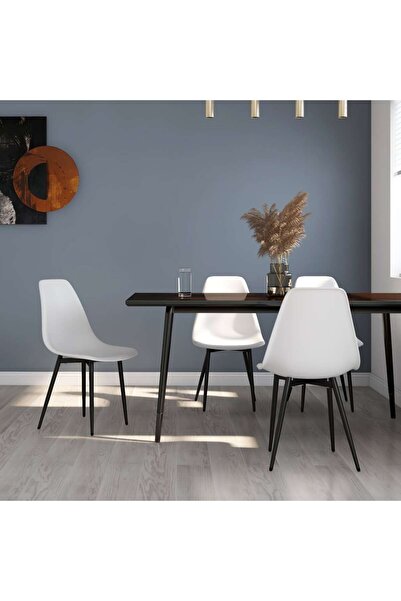 Concept Καρέκλες κουζίνας, 4 τεμ., λευκές, PP