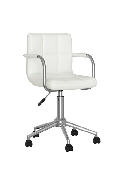 Concept Scaun de bucătărie pivotant, alb, piele ecologică