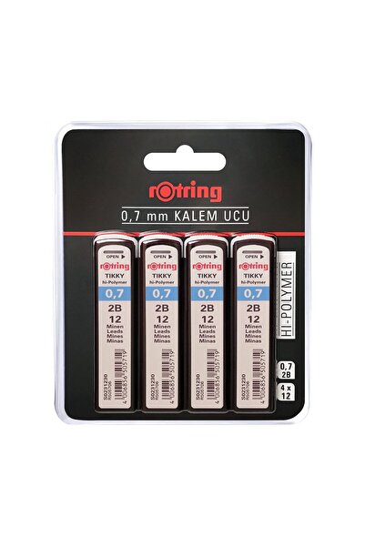 Rotring Tikky Hi-Polymer Mekanik Kurşun Kalem Ucu, 0,7Mm, 2B, 4'Lü Blister