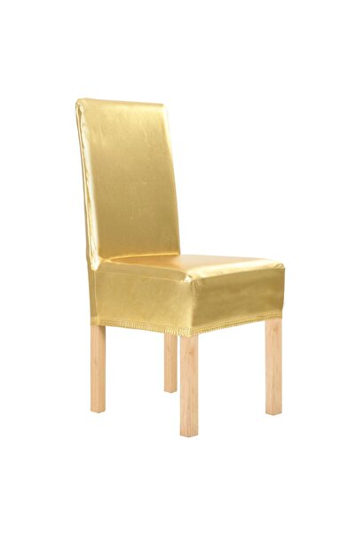 Concept Ίσια ελαστικά καλύμματα καρέκλας, 6 τεμάχια, χρυσά