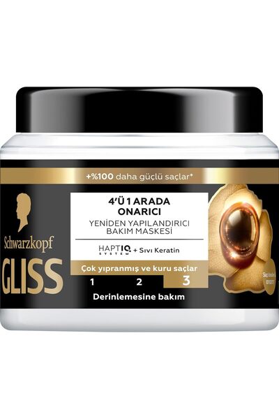 Gliss Repair Saç Bakım Maskesi 400ml, Çok Yıpranmış Kuru Saçlar