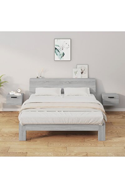 Concept Επιτοίχια κομοδίνα, 2 τεμ., γκρι sonoma, 34x30x20 εκ.