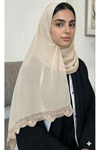 Veil Designer Turkish veil with crochet work and Japanese fabric on both ends...