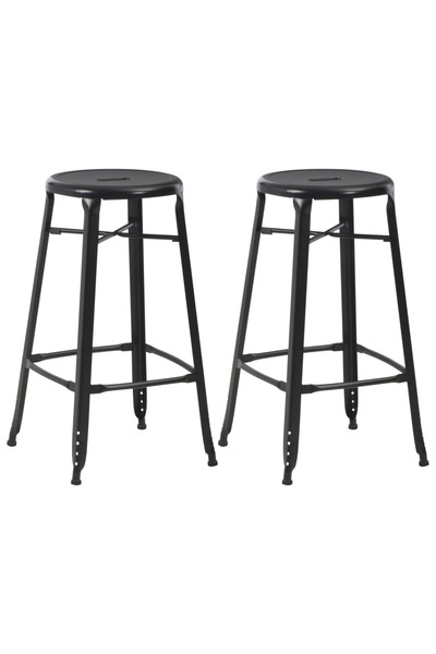 Concept Σκαμπό μπαρ, 2 τεμ., μαύρα, ατσάλινα