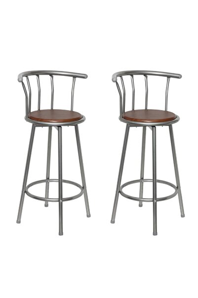 Concept Scaune de bar 2 buc, maro, oțel