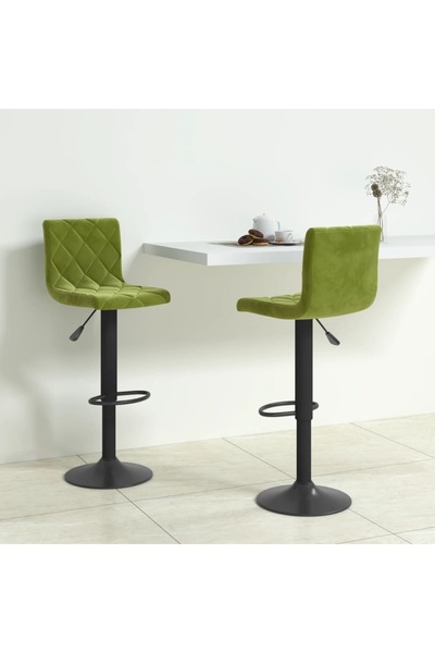 Concept Σκαμπό μπαρ, 2 τεμ., ανοιχτό πράσινο, Βελούδο