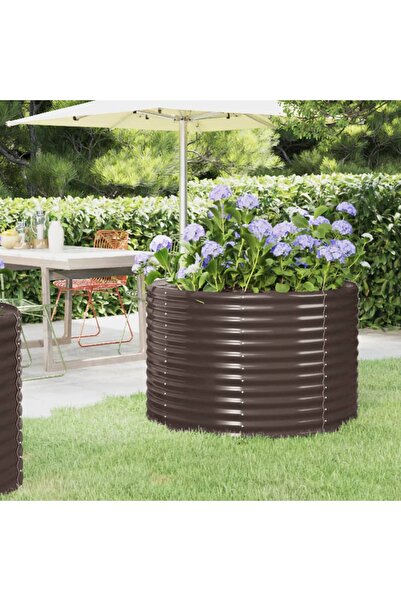 Concept Jardinieră grădină maro 100x100x68 cm oțel vopsit electrostatic