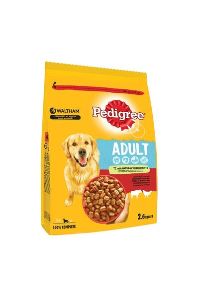 Pedigree Köpekler İçin Biftekli ve Kümes Hayvanlı Kuru Mama, 2.6 Kg