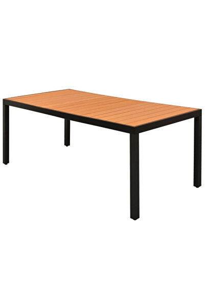 Concept Τραπέζι κήπου, καφέ, 185 x 90 x 74 cm, αλουμίνιο και WPC