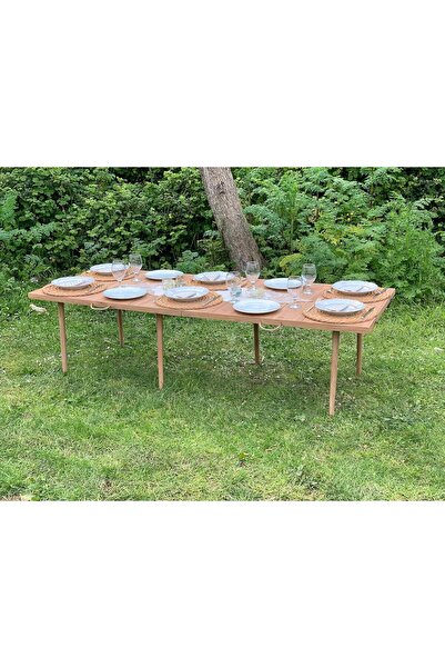 pratikoutdoor Katlanır Kamp, ve Bahçe Masası 75x200 cm - Ceviz Renk