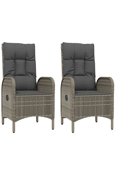 Concept Καρέκλες εξωτερικού χώρου, 2 τεμ., γκρι, πολυρατάν