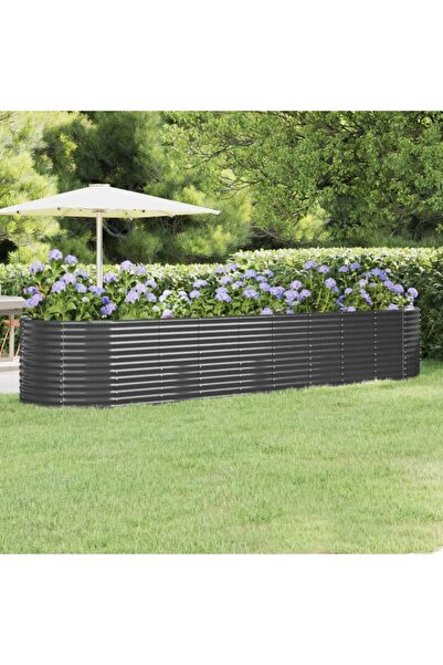 Concept Γλάστρα ανθρακί 396x100x68 cm, ηλεκτροστατικά βαμμένη, από ατσάλι