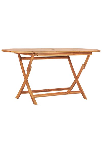 Concept Πτυσσόμενο τραπέζι κήπου, 160 x 80 x 75 εκ., μασίφ ξύλο τικ