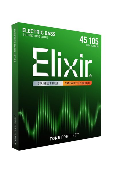 Elixir 14677 Nanoweb Medium 4 Telli Bas Gitar Teli (45-105)