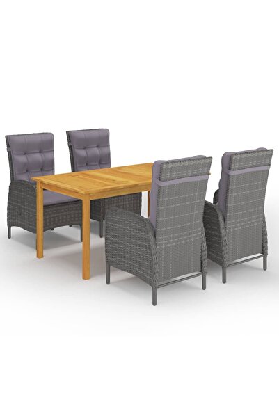 Concept Σετ τραπεζιού κήπου 5 τεμαχίων, γκρι