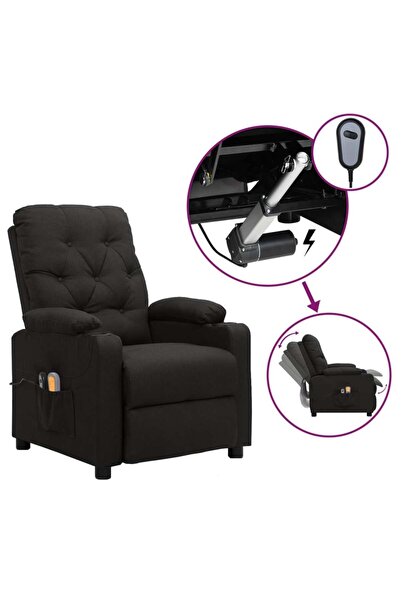 Concept Ηλεκτρική ανακλινόμενη πολυθρόνα μασάζ, μαύρη, υφασμάτινη