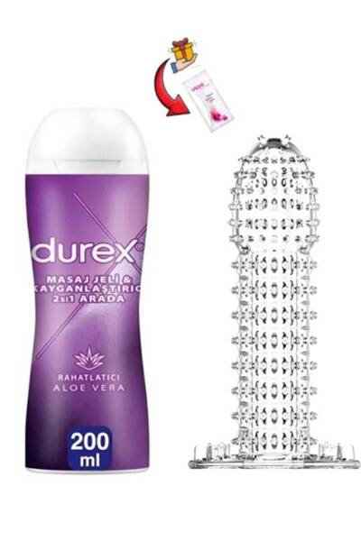 Durex Play 2 si 1 Arada Kayganlaştırıcı Aloe Vera Jel-Tırtıklı Ekstra Hissiya...