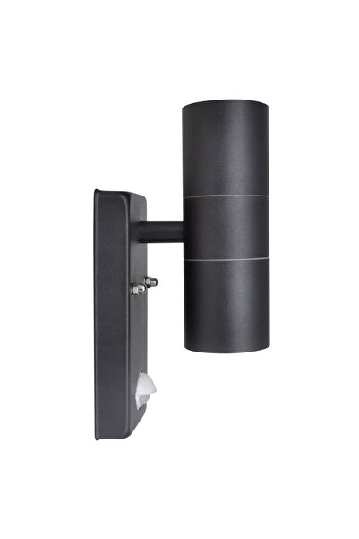 Concept Επιτοίχιο φωτιστικό LED με αισθητήρα, κυλινδρικό σχήμα, μαύρο, ανοξεί...