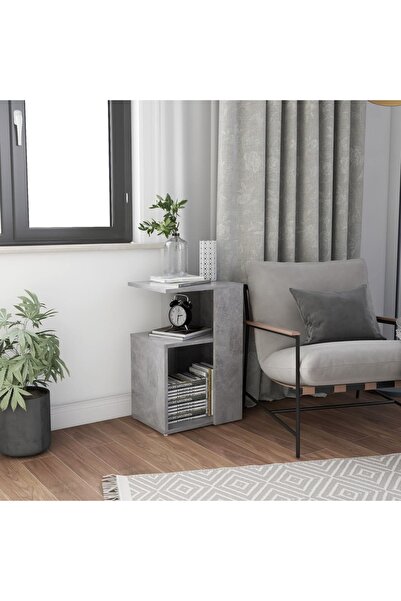 Concept Βοηθητικό τραπεζάκι, γκρι σκυροδέματος, 36x30x56 cm, μοριοσανίδα