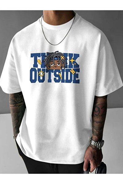 LELVANİ Ανδρικό μπλουζάκι εξωτερικού χώρου μπλε με στάμπα κειμένου