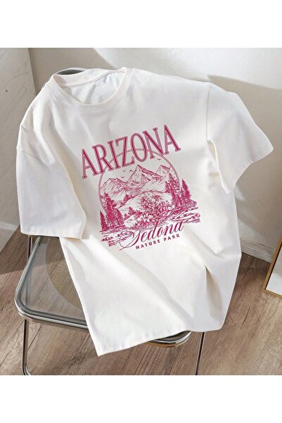 Marco Fresco Women Arizona Nature Park Yazi Printed Oversized Tshirt