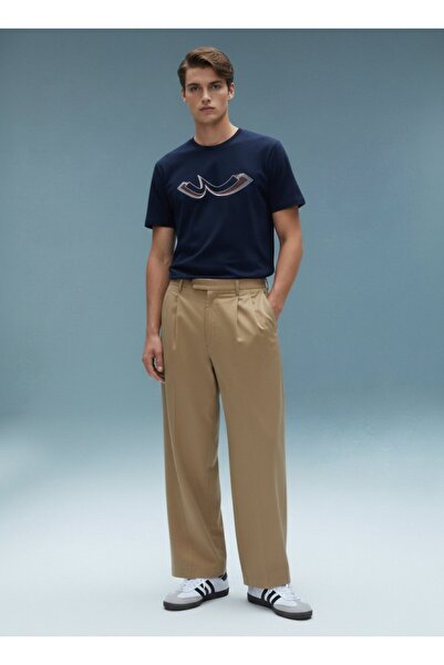 Ltb Logo Printed Navy Blue T-Shirt