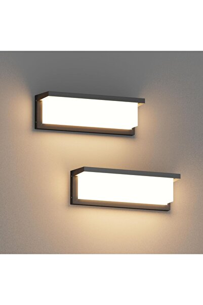 OEM Lampa ścienna LED 36W IP65 3000K czarna zewnętrzna i wewnętrzna 2 sztuki