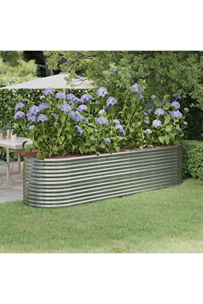 Concept Jardinieră argintiu 296x80x68 cm oțel vopsit electrostatic