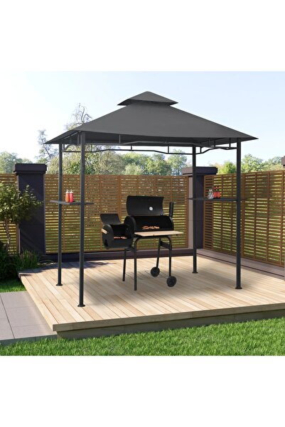 Concept Κιόσκι μπάρμπεκιου, ανθρακί, 240 x 150 x 255 cm, ατσάλι