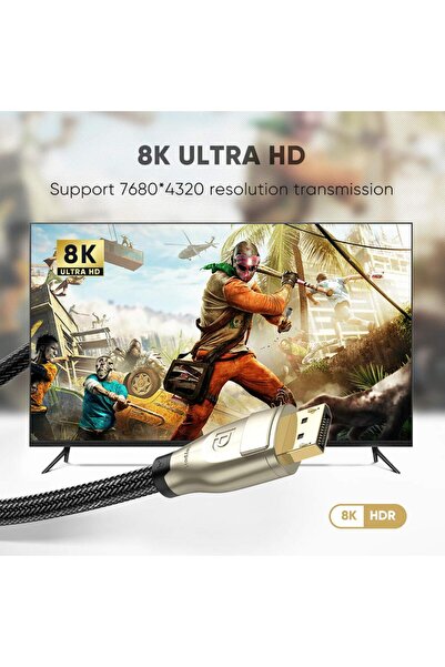 Ugreen 8K 60Hz 4K 144Hz v1.4 DisplayPort Görüntü Ses Aktarım Kablosu 1 Metre