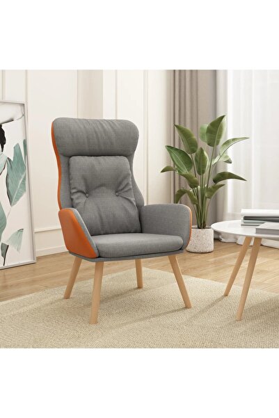 Concept Πολυθρόνα, ανοιχτό γκρι, ύφασμα και PVC