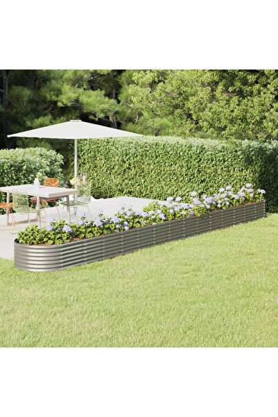 Concept Γλάστρα, ασημί, 620x80x36 cm, ατσάλι με ηλεκτροστατική βαφή πούδρας