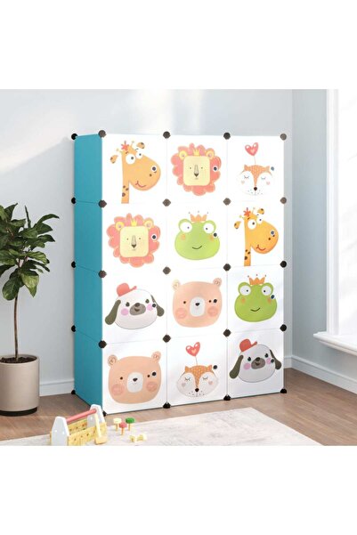 Concept Παιδικό ντουλάπι αποθήκευσης κύβων, 12 κύβοι, μπλε, PP